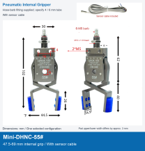 Mini-DHNC-55# / 47.5-69 mm internal grip / With sensor cable