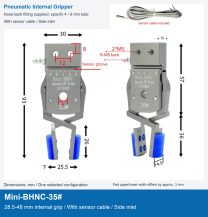 Mini-BHNC-35# / 28.5-48 mm internal grip / With sensor cable / Side inlet
