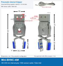 Mini-BHNC-45# / 38.5-58 mm internal grip / With sensor cable / Side inlet