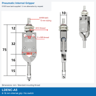 LDENC LDEHNC Linked Pneumatic Internal Grippers, Standard and Y18 Extended Thread