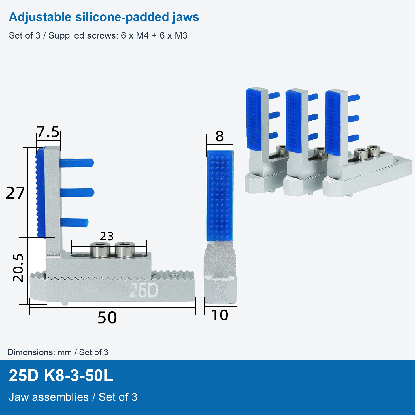 25D K8-3-50L / Jaw assemblies / Set of 3