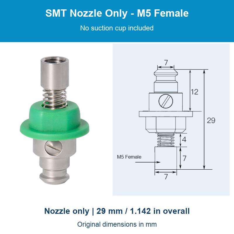 nozzle - SMT oval vacuum cup original photographs and dimensions