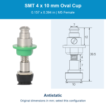 SMT 4 x 10 mm (0.157 x 0.394 in) - Antistatic - M5 Female original photograph and dimensions