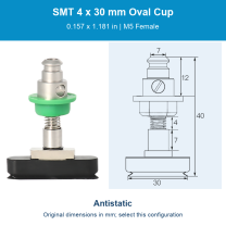 SMT 4 x 30 mm (0.157 x 1.181 in) - Antistatic - M5 Female original photograph and dimensions