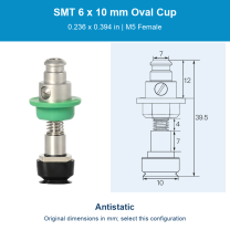 SMT 6 x 10 mm (0.236 x 0.394 in) - Antistatic - M5 Female original photograph and dimensions