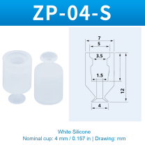 ZP-04-S — White Silicone — original photo and dimension drawing