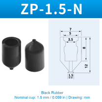 ZP-1.5-N — Black Rubber — original photo and dimension drawing