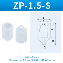 ZP-1.5-S — White Silicone — original photo and dimension drawing