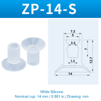 ZP-14-S — White Silicone — original photo and dimension drawing