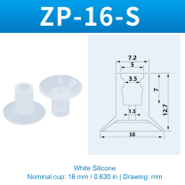 ZP-16-S — White Silicone — original photo and dimension drawing