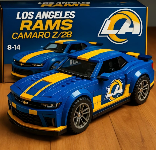Los Angeles Rams Building Blocks Car