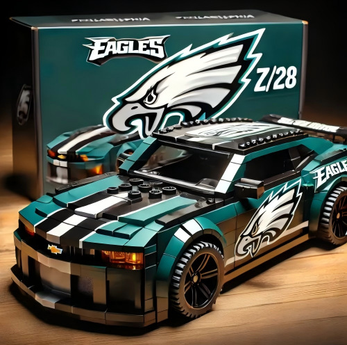 Philadelphia Eagles Building Blocks Car