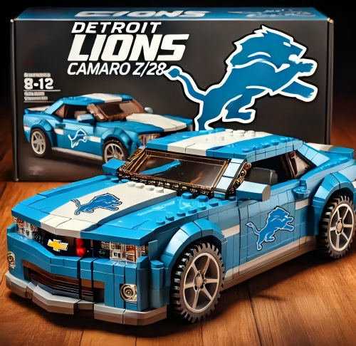Detroit Lions Building Blocks Car