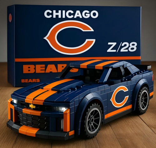 Chicago Bears Building Blocks Car