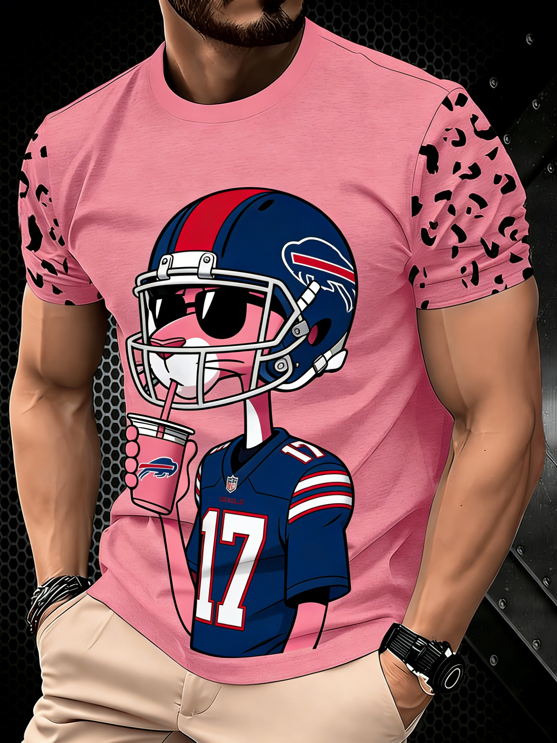 Buffalo Bills Pink Panther 3D Printed T-shirt