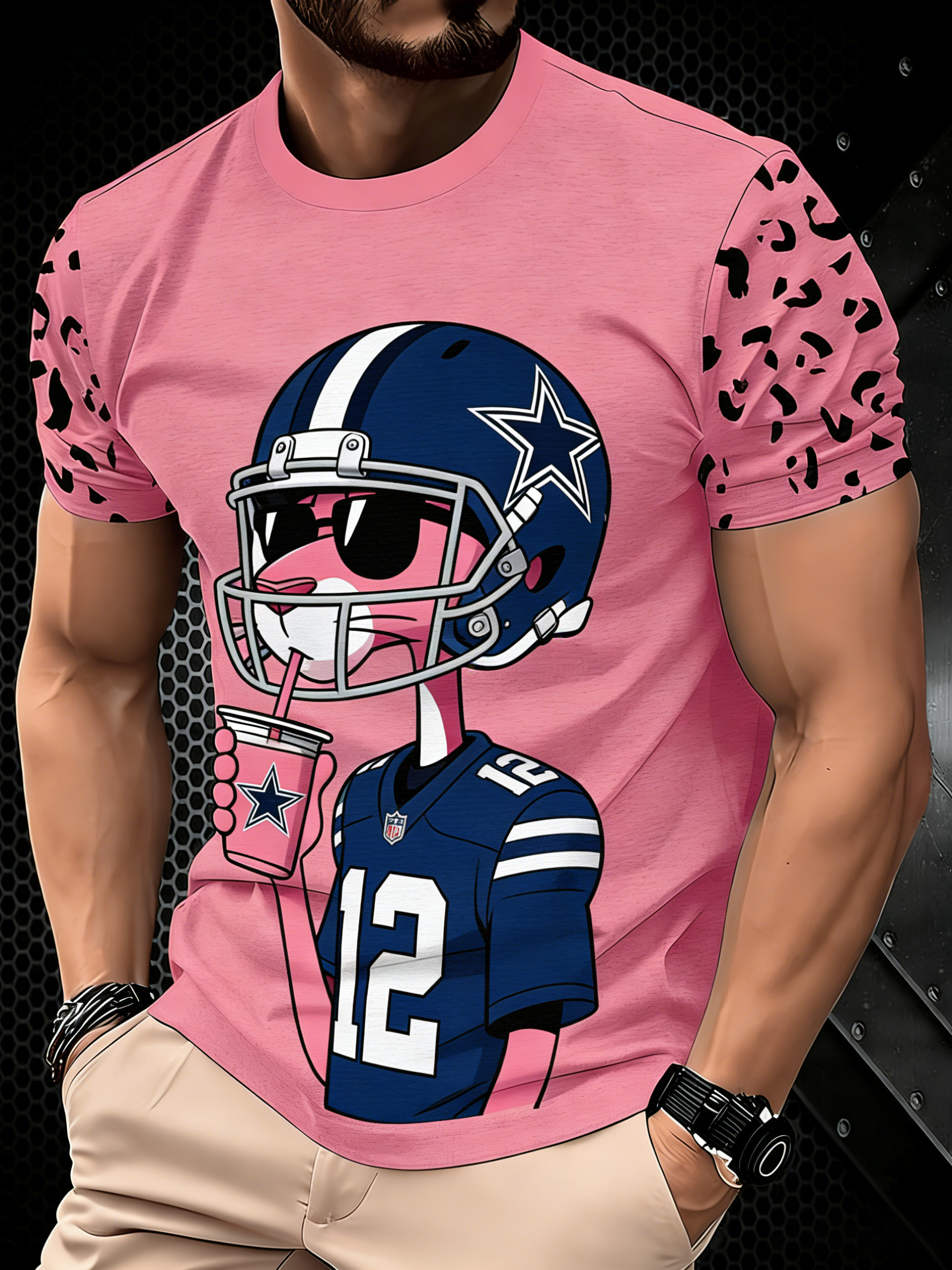 Dallas Cowboys Pink Panther 3D Printed T-shirt