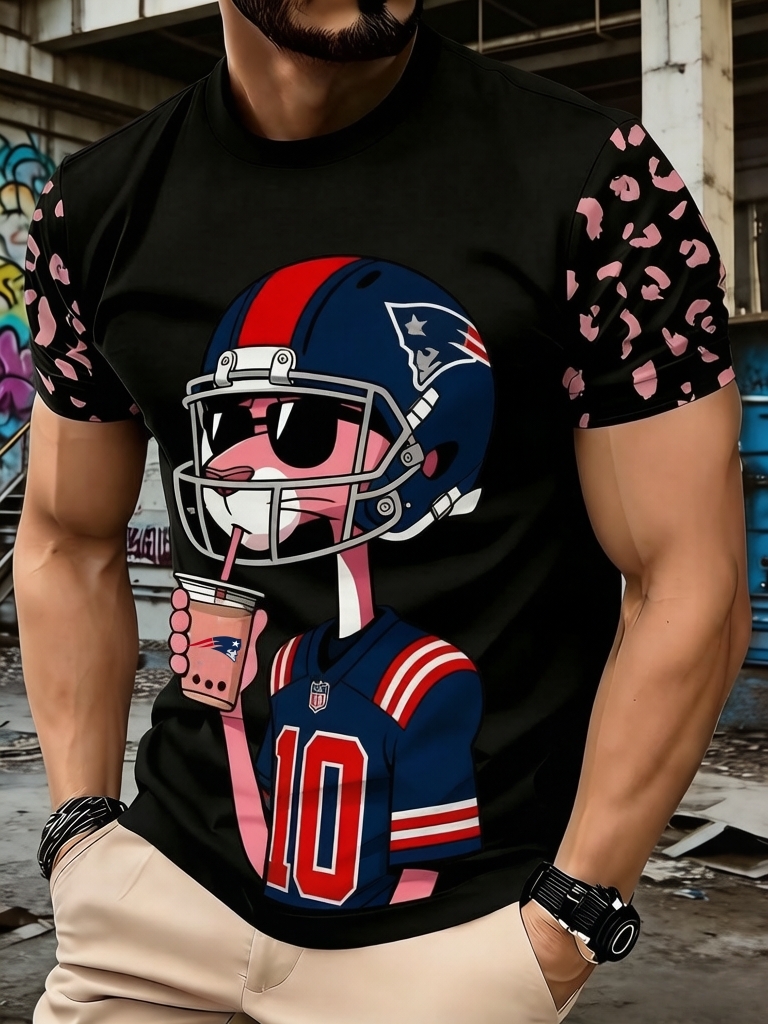 Football Team Pink Panther 3D Printed T-shirt