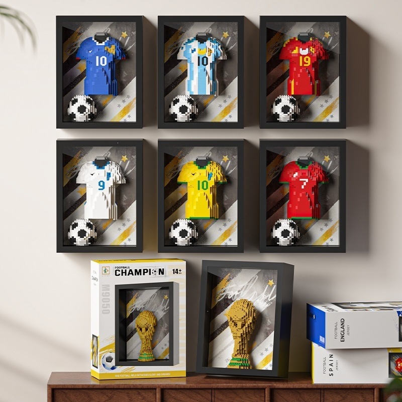 2026 World Cup Football Team Jersey Commemorative Photo Frame Building Blocks