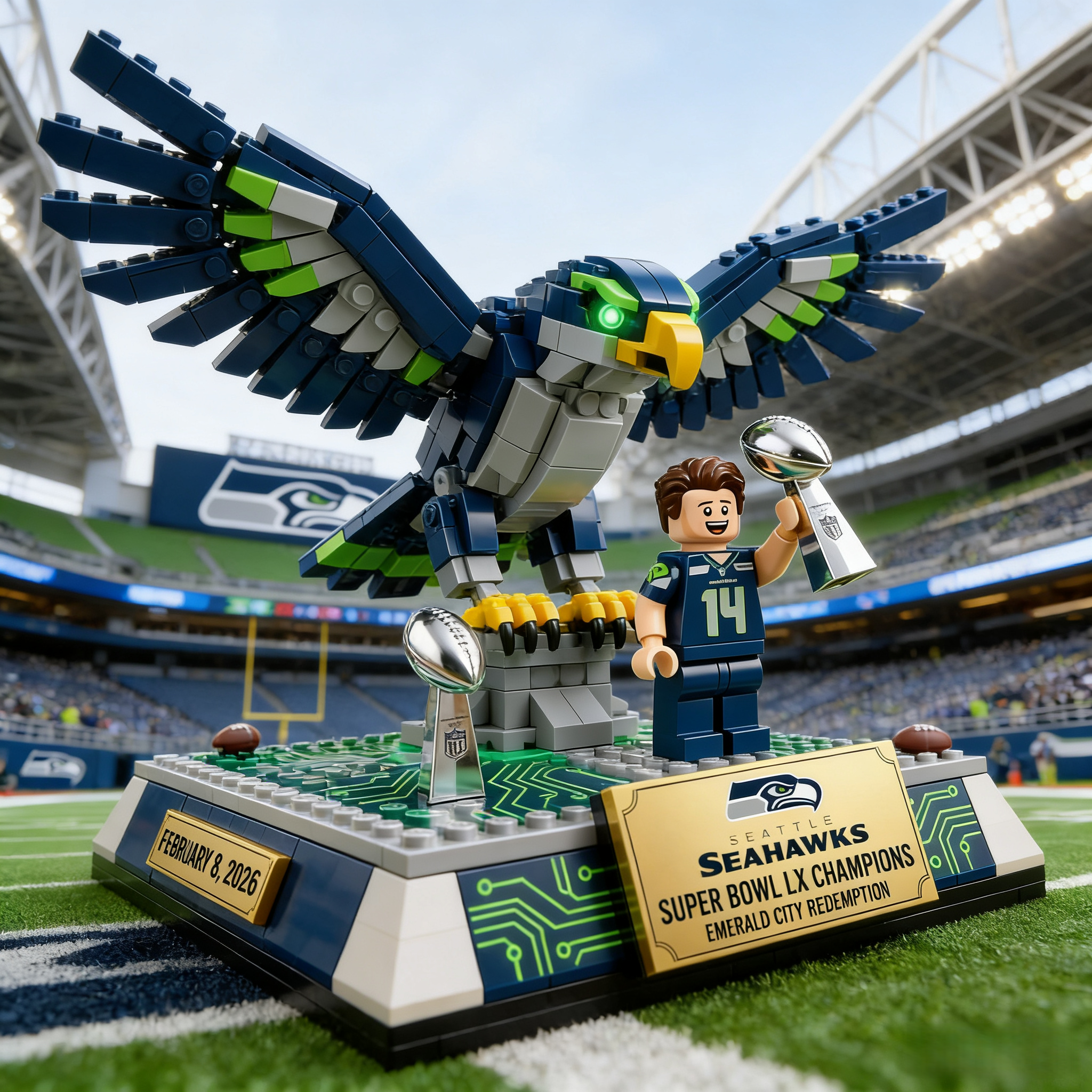 2026 New Seattle Seahawks Champions Brick Buiding Blocks Set
