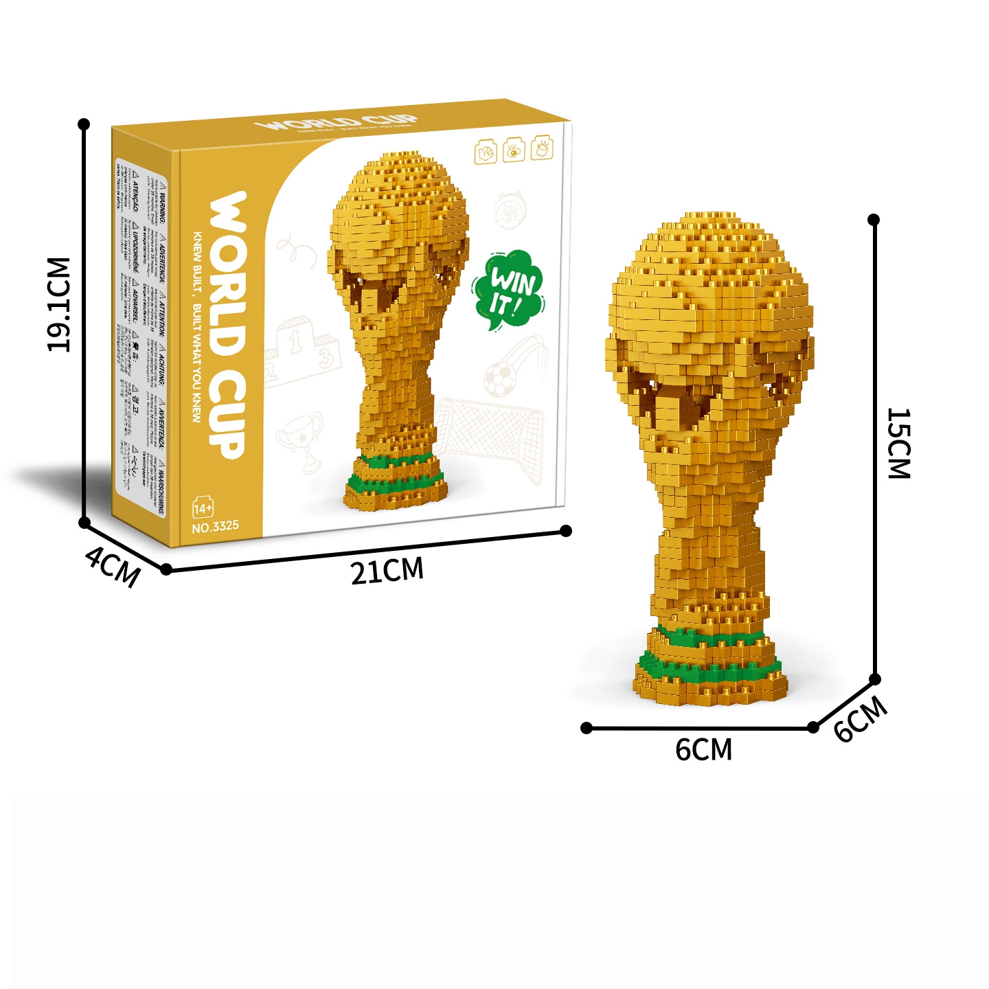 Commemorative Soccer Trophy Building Blocks