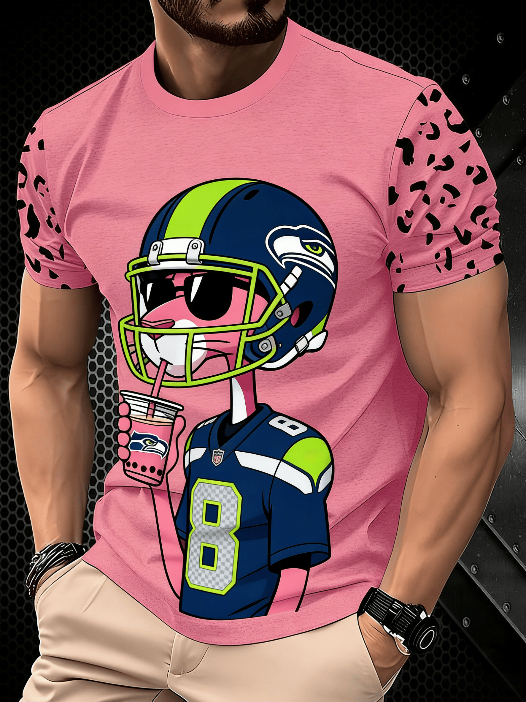 Seattle Seahawks Pink Panther 3D Printed T-shirt