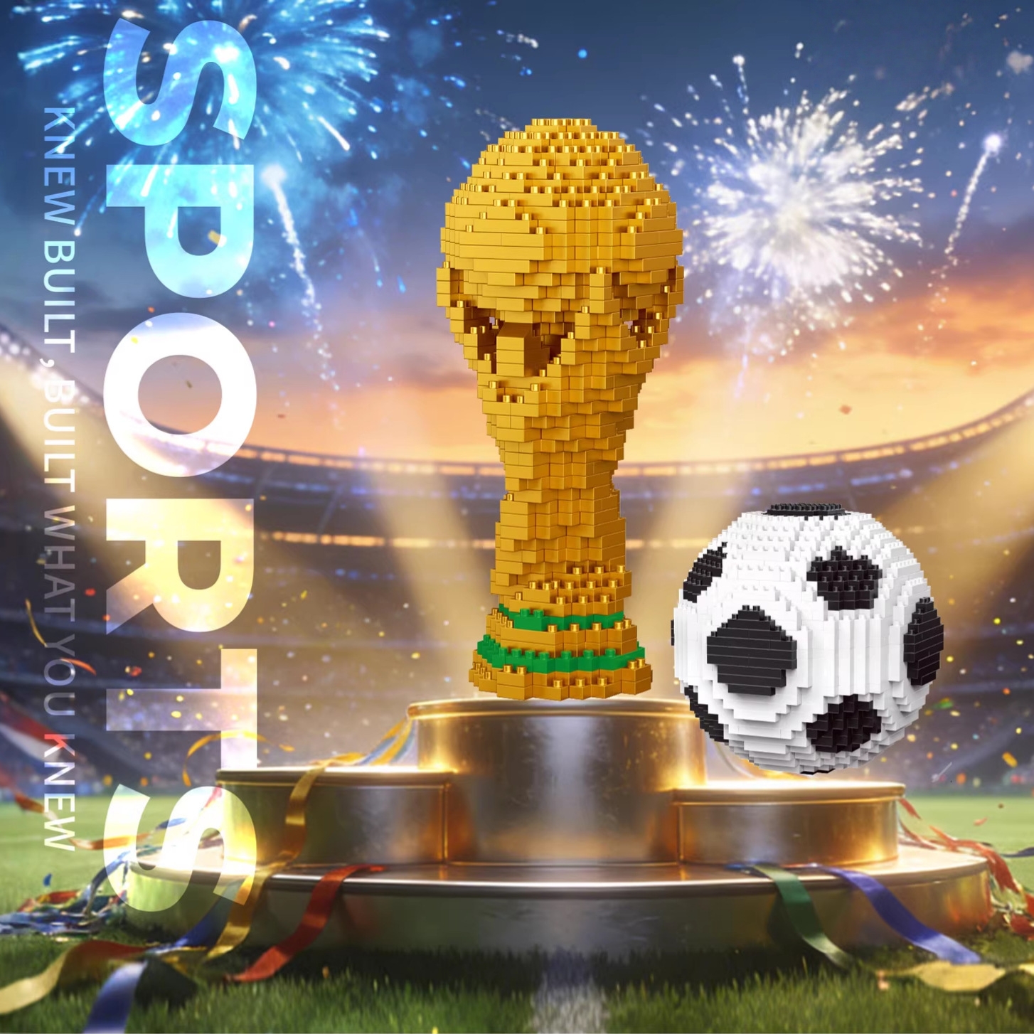 Commemorative Soccer Trophy Building Blocks