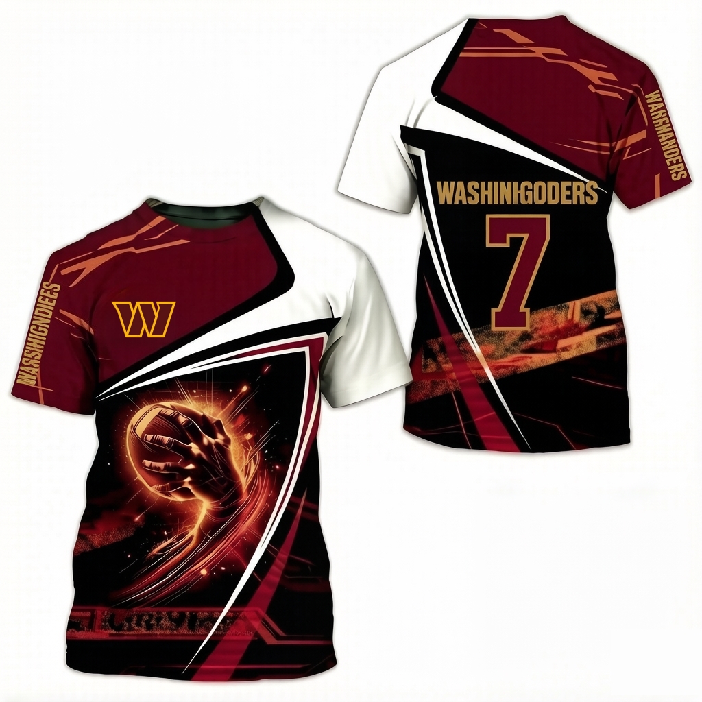 Washington Commanders 3D Printed T-shirt