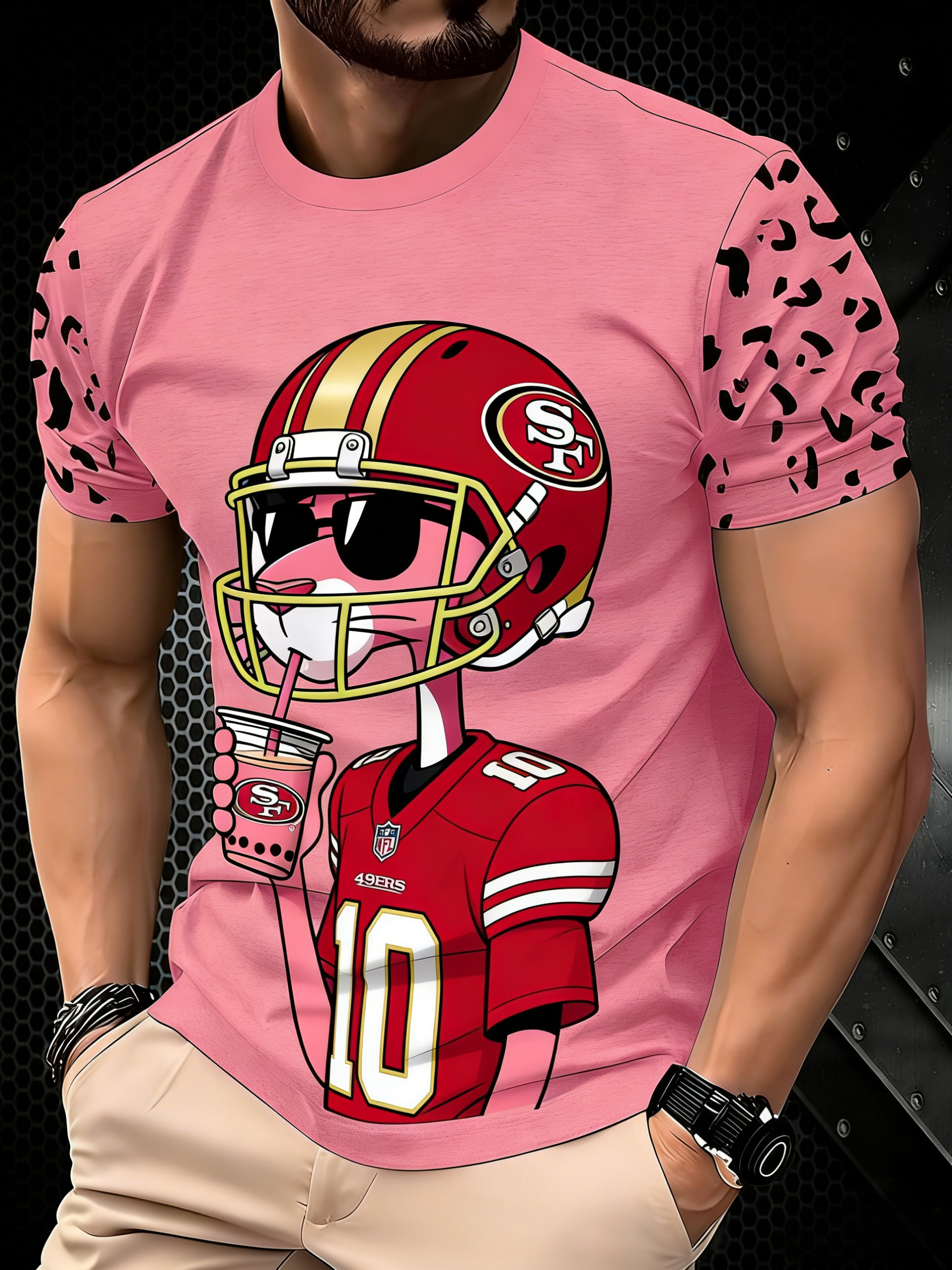 San Francisco 49ers Pink Panther 3D Printed T-shirt