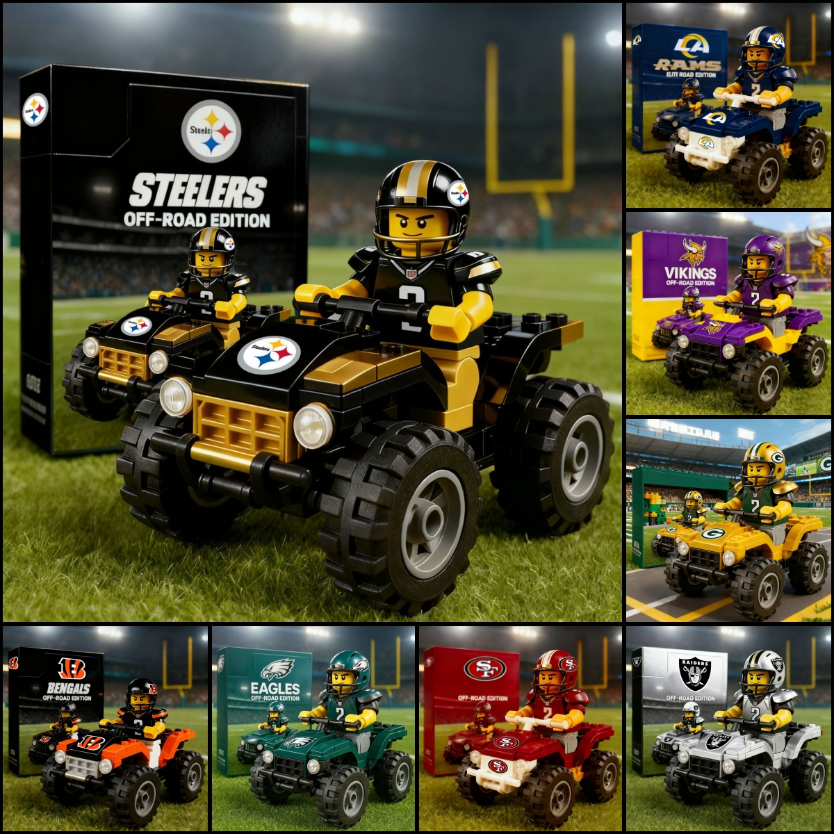 2026 New Football Team All-Terrain Vehicle Building Blocks