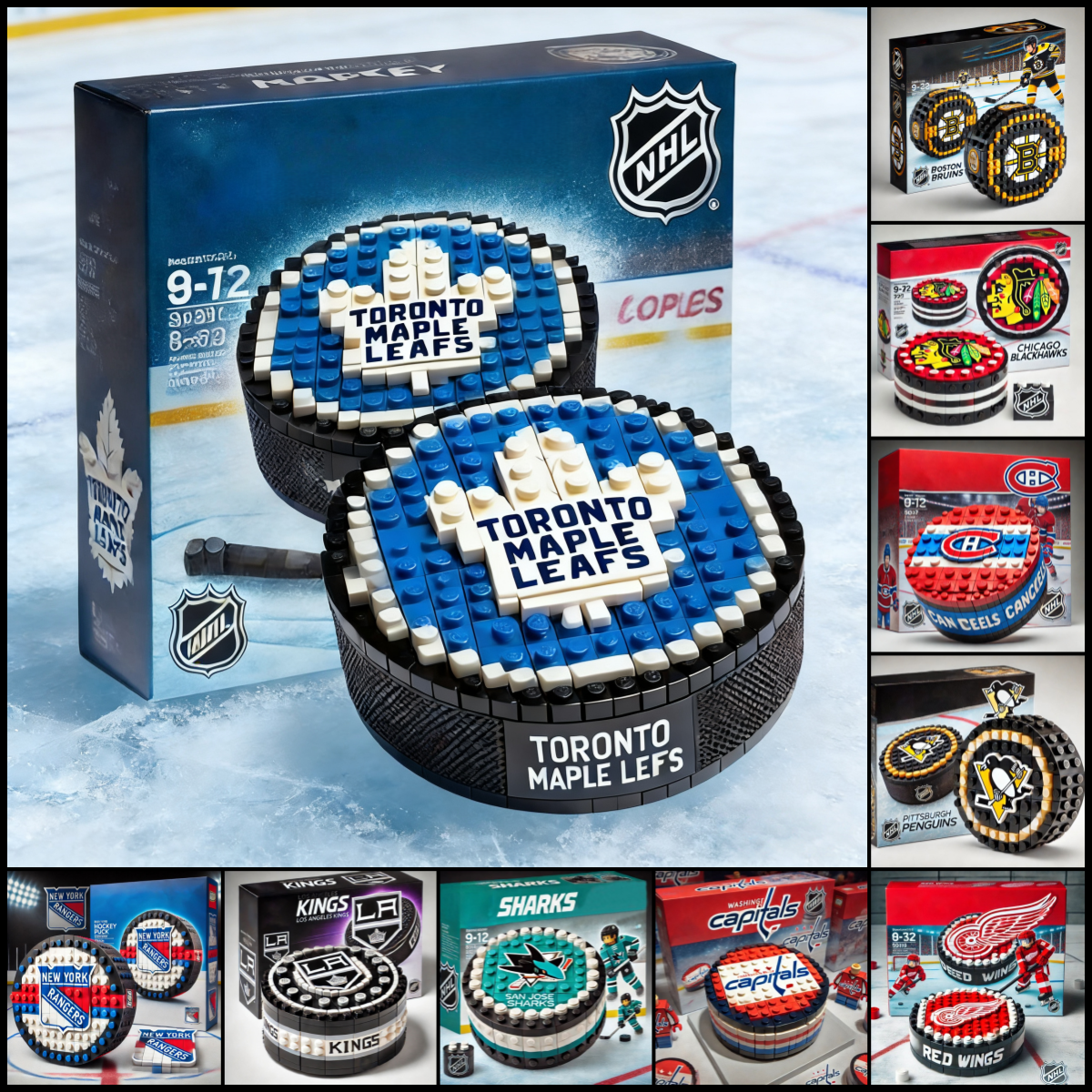 2026 New Hockey Team Ice Hockey Puck Building Blocks