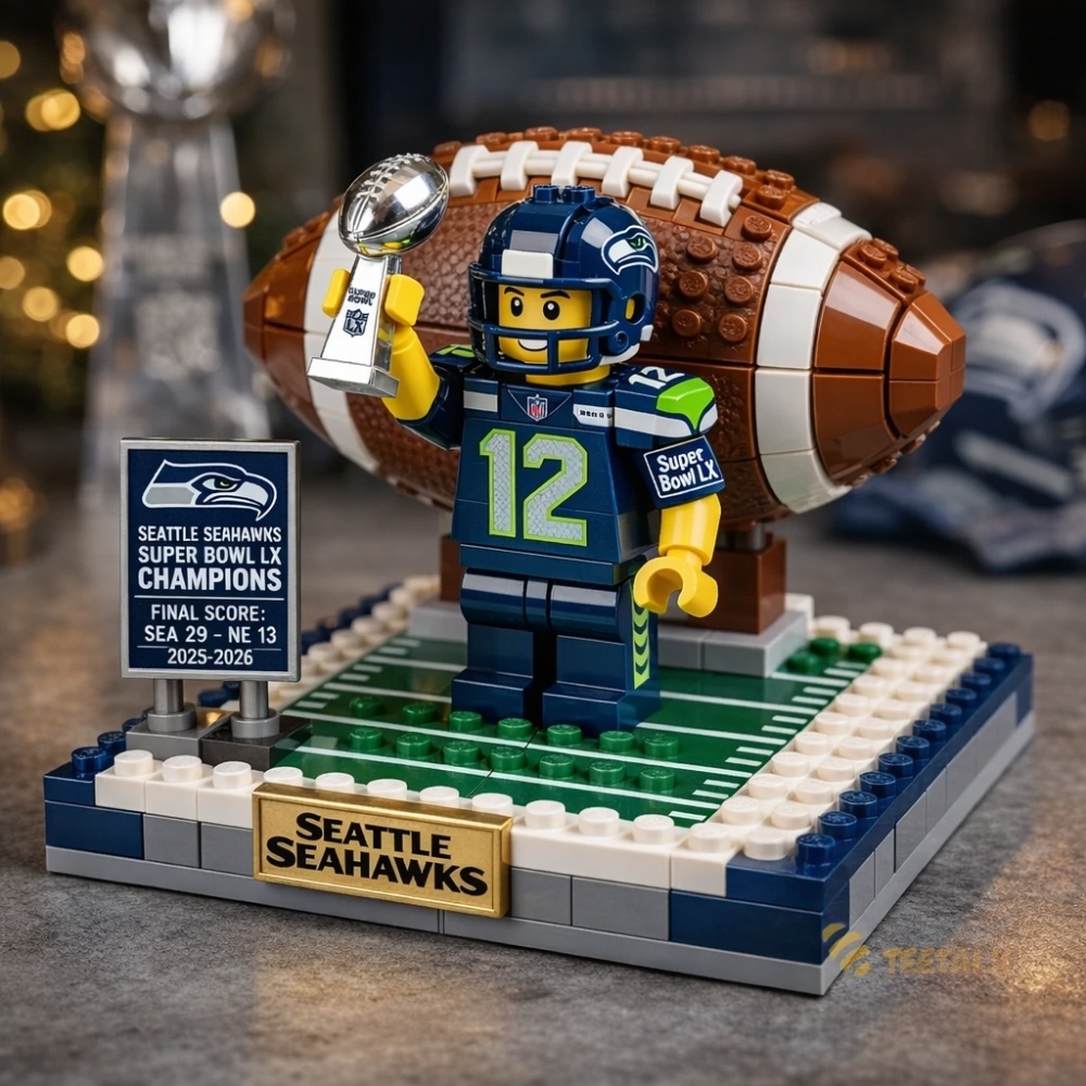 2026 New Seattle Seahawks Champions Brick Buiding Blocks Set Building Blocks