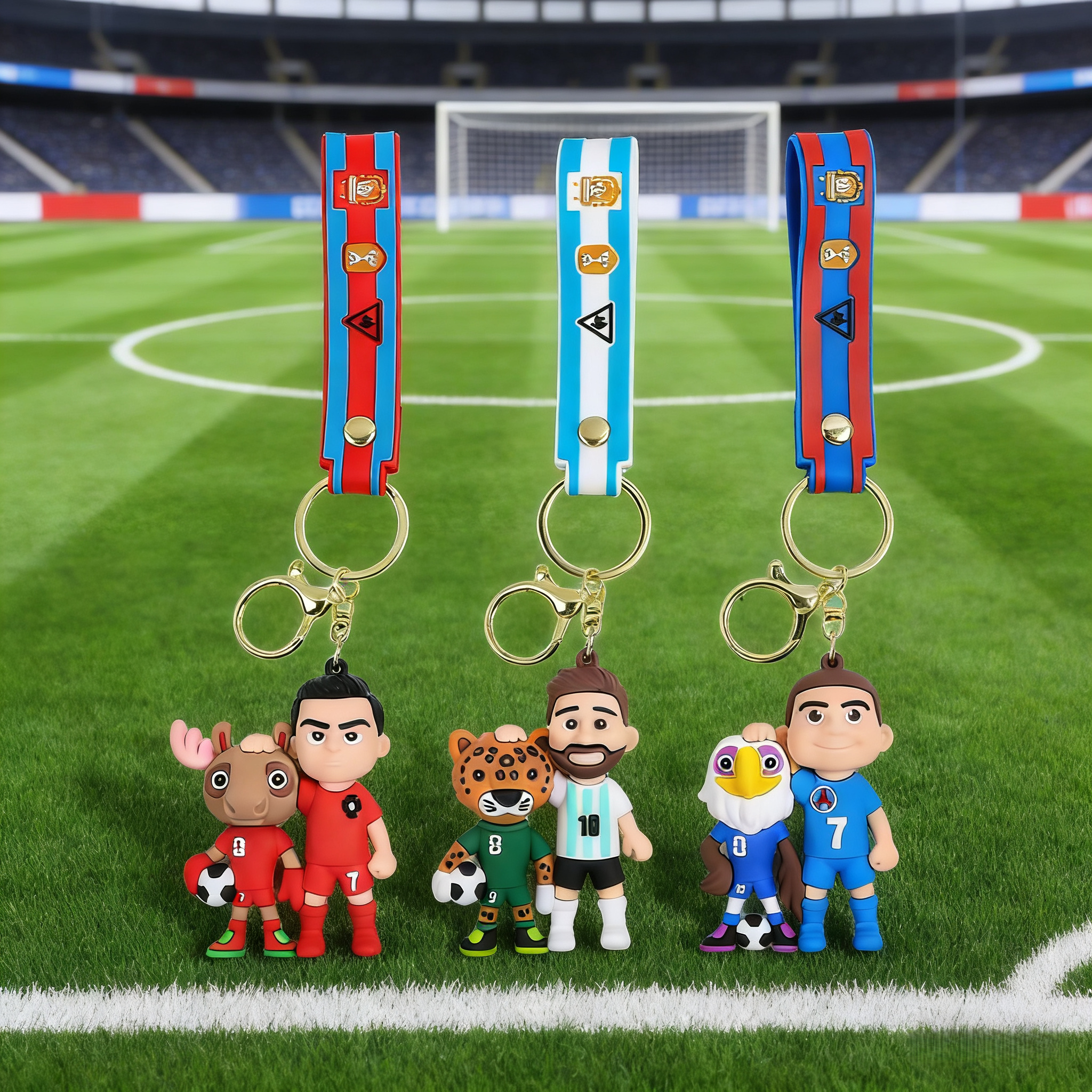 2026 New Soccer Legendary Player Keychain Set 3pcs