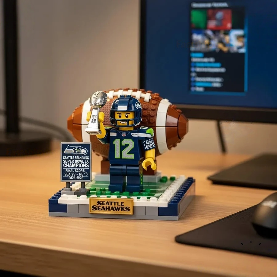 2026 New Seattle Seahawks Champions Brick Buiding Blocks Set Building Blocks