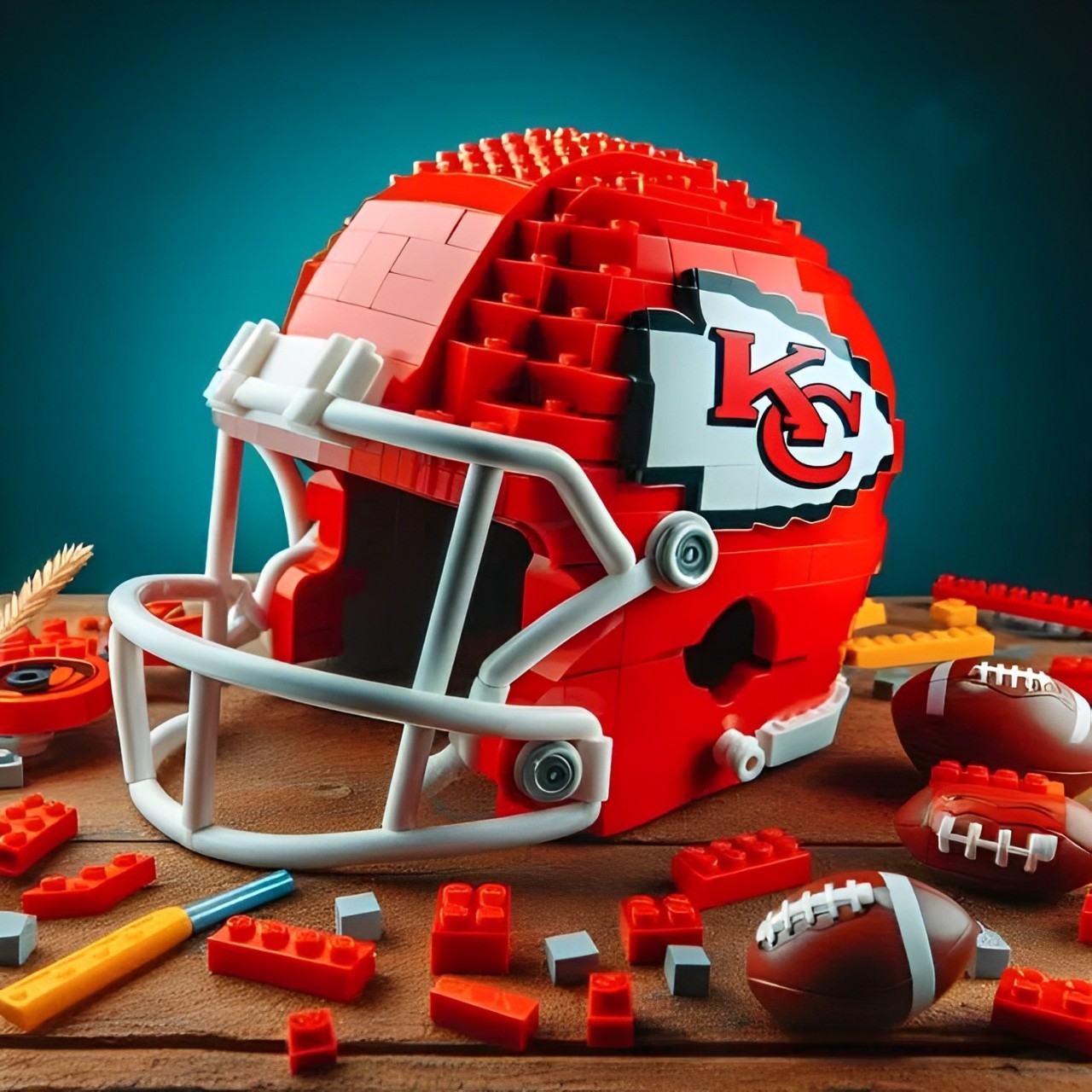 Football Team Helmet Building Blocks