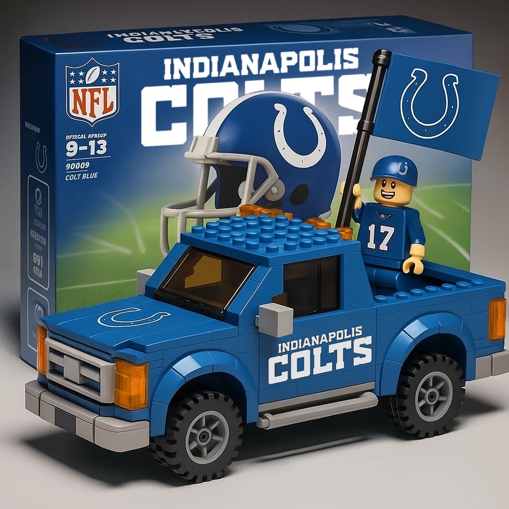 2026 New Football Team Building Blocks Pickup Truck