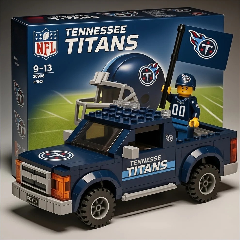 2026 New Football Team Building Blocks Pickup Truck
