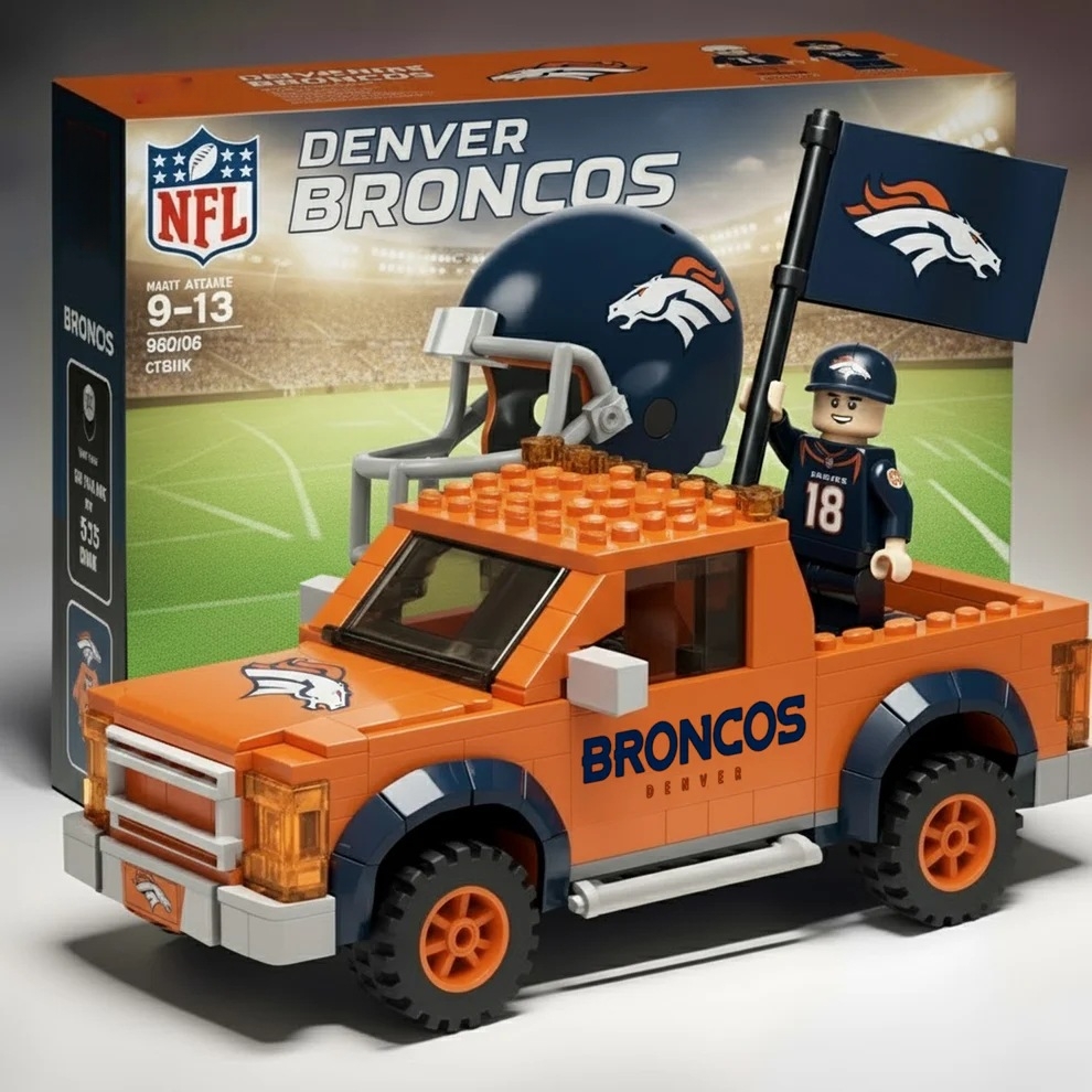 2026 New Football Team Building Blocks Pickup Truck