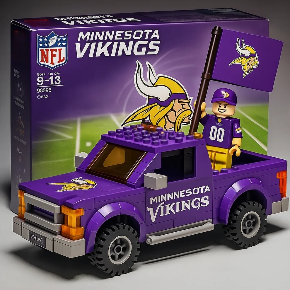 2026 New Football Team Building Blocks Pickup Truck