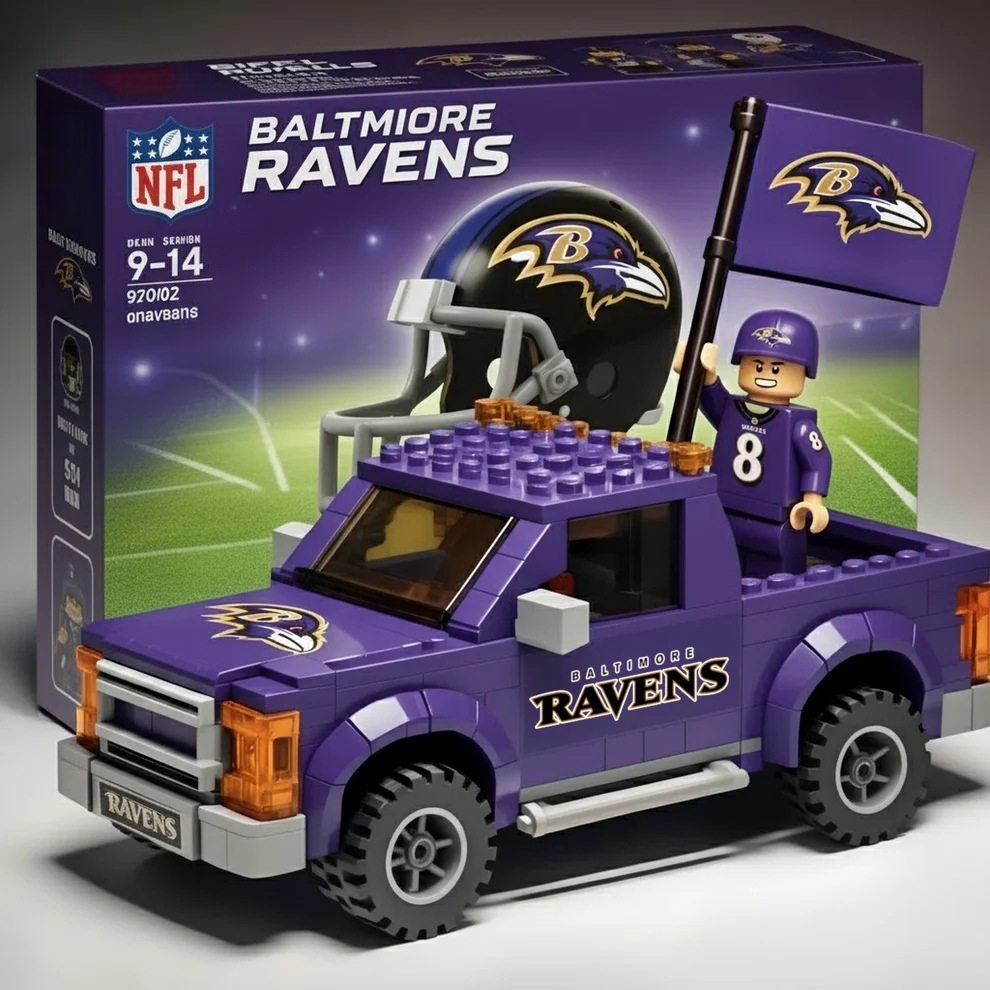 2026 New Football Team Building Blocks Pickup Truck