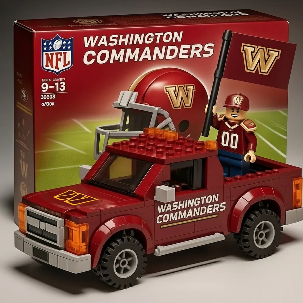 2026 New Football Team Building Blocks Pickup Truck