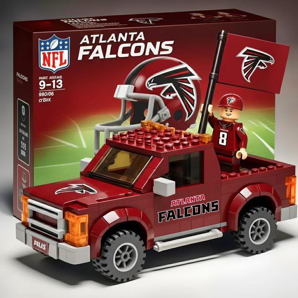 2026 New Football Team Building Blocks Pickup Truck