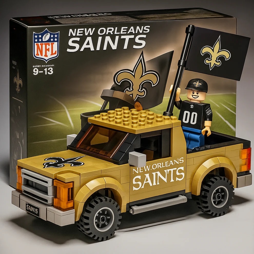 2026 New Football Team Building Blocks Pickup Truck