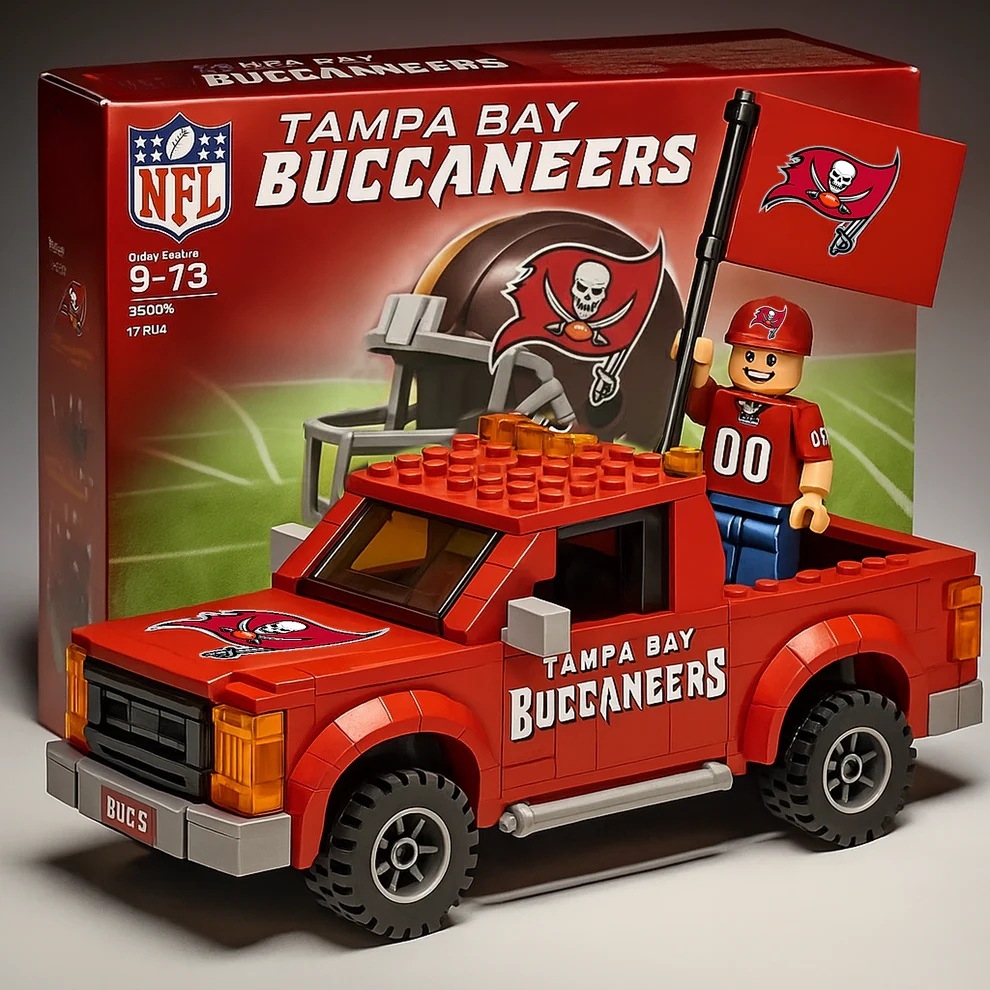 2026 New Football Team Building Blocks Pickup Truck