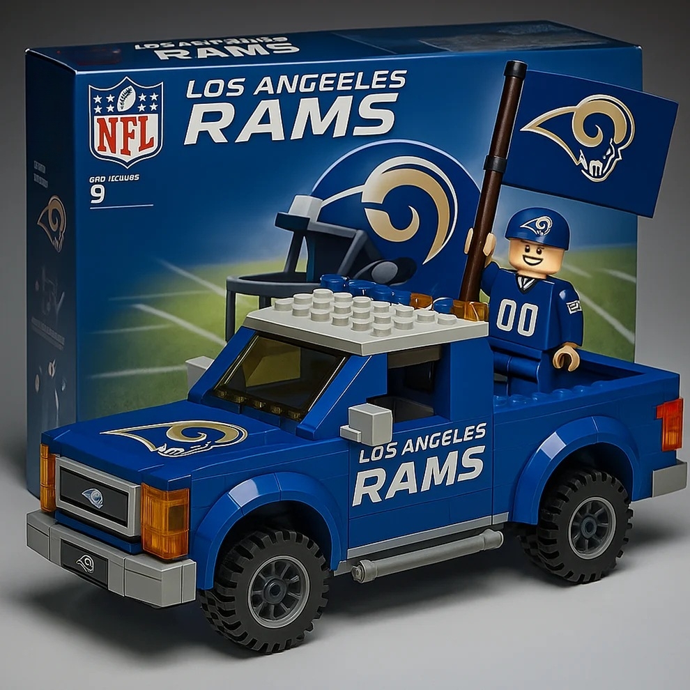 2026 New Football Team Building Blocks Pickup Truck