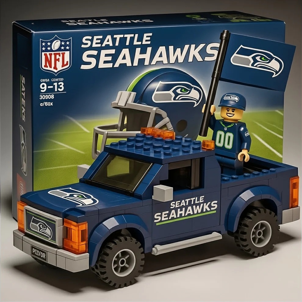 2026 New Football Team Building Blocks Pickup Truck