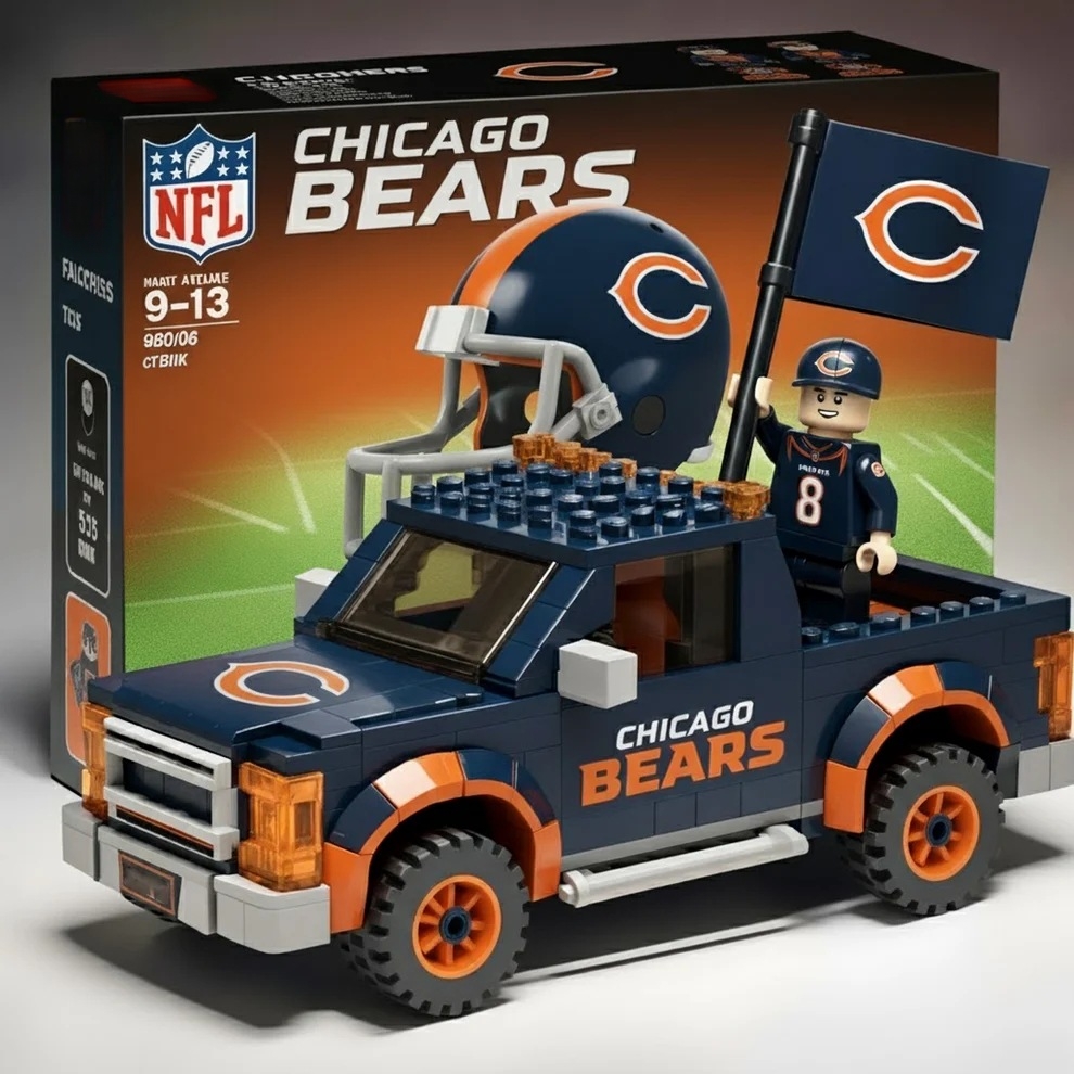 2026 New Football Team Building Blocks Pickup Truck