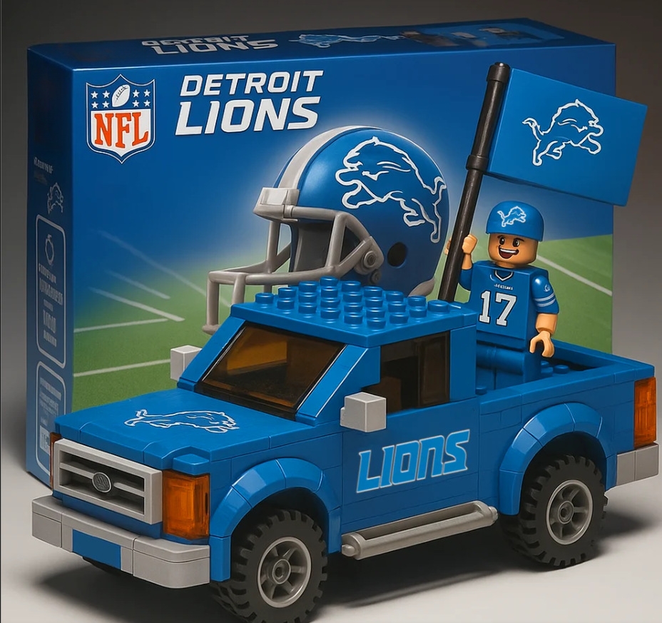 2026 New Football Team Building Blocks Pickup Truck
