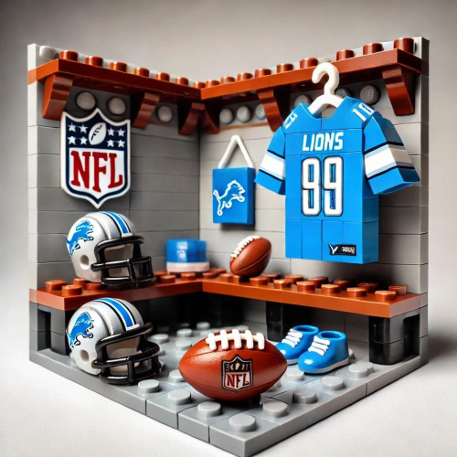 Detroit Lions Locker Room Building Blocks