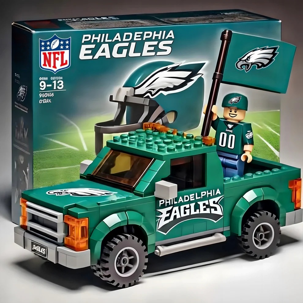 2026 New Football Team Building Blocks Pickup Truck