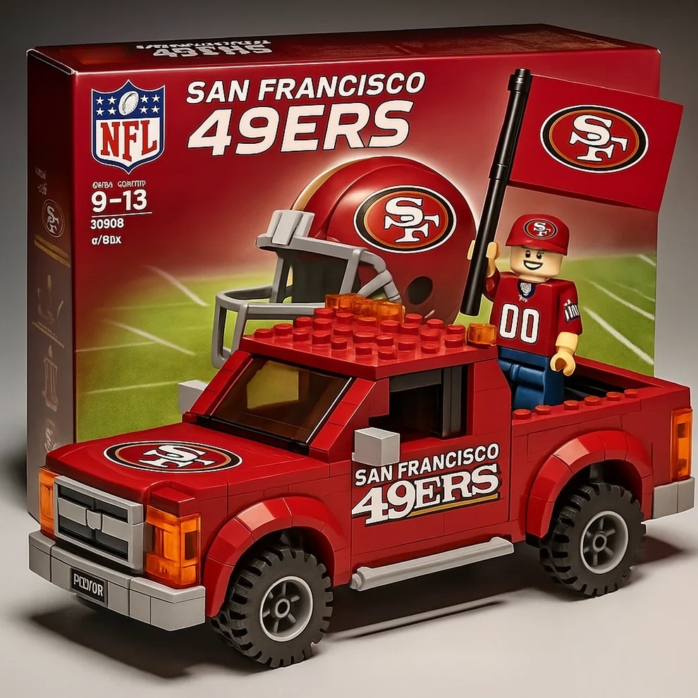 2026 New Football Team Building Blocks Pickup Truck
